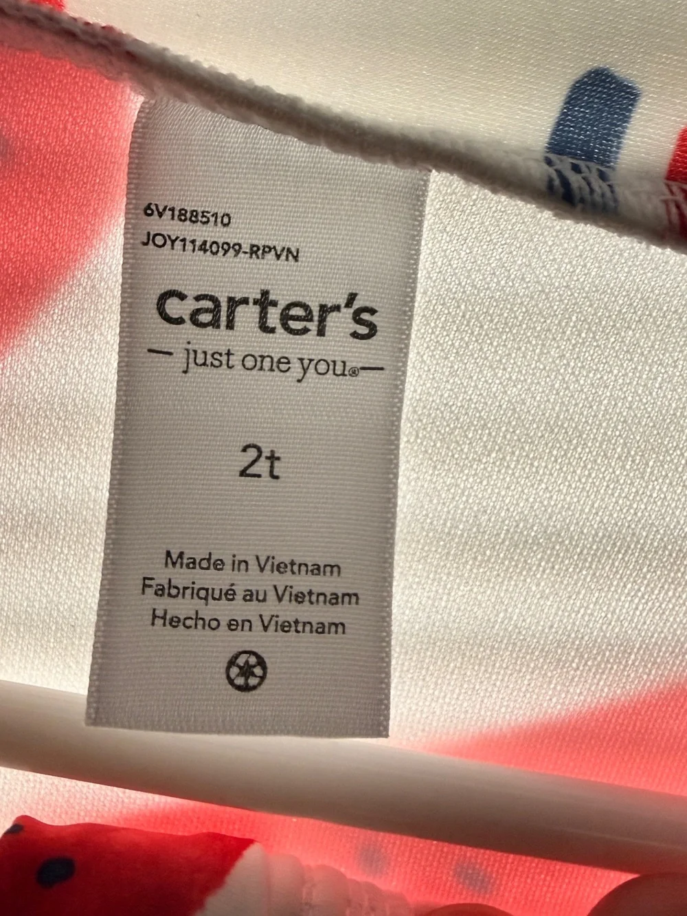 Carter's White and Red Watermelon Long-Sleeve Rashguard Swimsuit